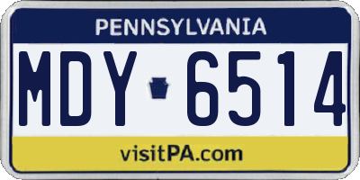 PA license plate MDY6514