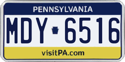PA license plate MDY6516