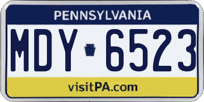 PA license plate MDY6523