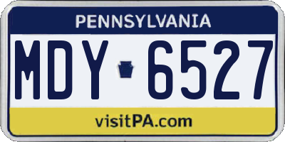PA license plate MDY6527