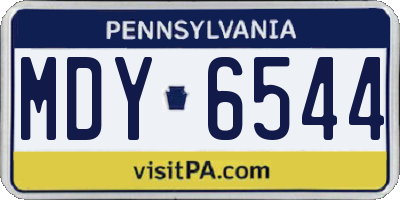 PA license plate MDY6544