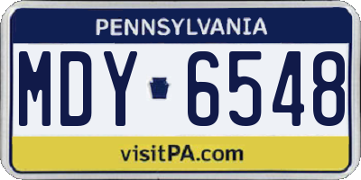 PA license plate MDY6548