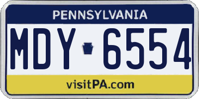 PA license plate MDY6554