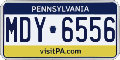 PA license plate MDY6556