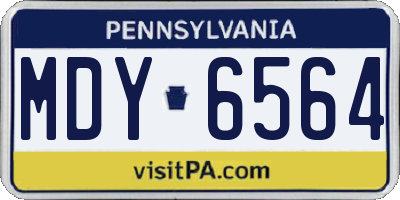 PA license plate MDY6564