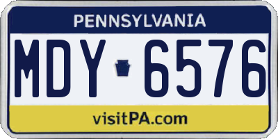 PA license plate MDY6576