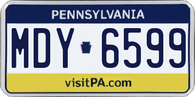 PA license plate MDY6599