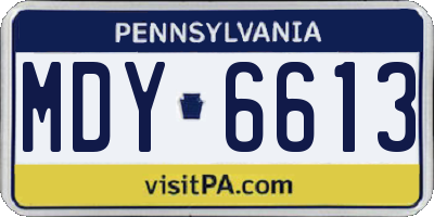 PA license plate MDY6613