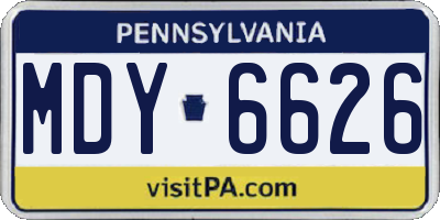 PA license plate MDY6626