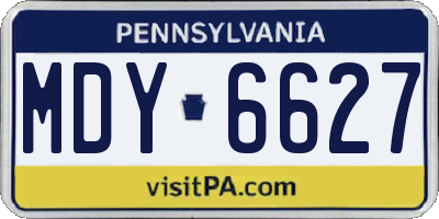 PA license plate MDY6627