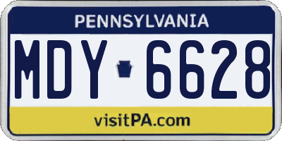 PA license plate MDY6628