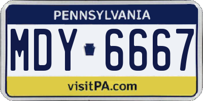 PA license plate MDY6667