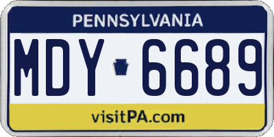 PA license plate MDY6689