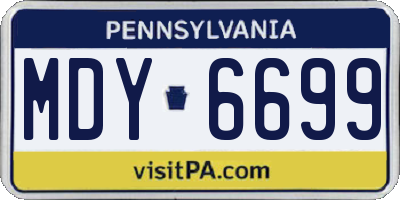 PA license plate MDY6699