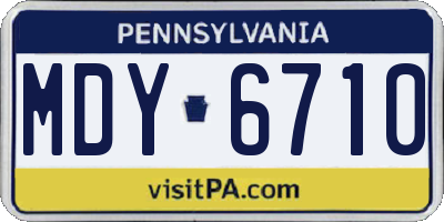 PA license plate MDY6710