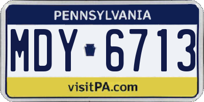 PA license plate MDY6713