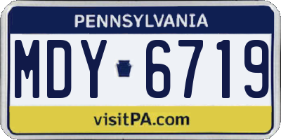 PA license plate MDY6719