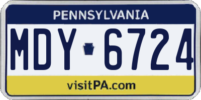 PA license plate MDY6724