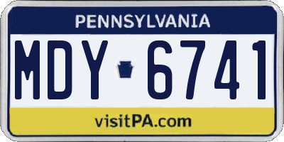 PA license plate MDY6741