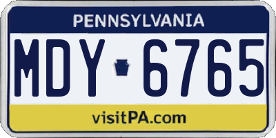 PA license plate MDY6765