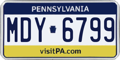 PA license plate MDY6799