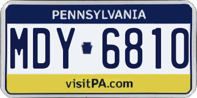 PA license plate MDY6810