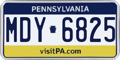 PA license plate MDY6825