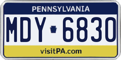 PA license plate MDY6830