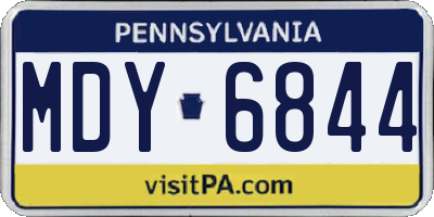PA license plate MDY6844