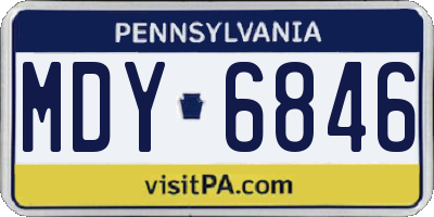 PA license plate MDY6846