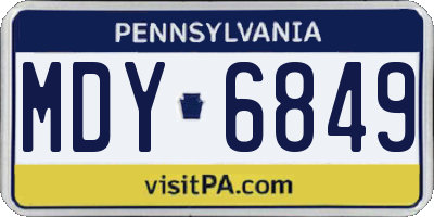 PA license plate MDY6849