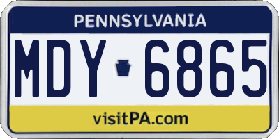 PA license plate MDY6865
