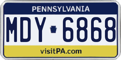 PA license plate MDY6868