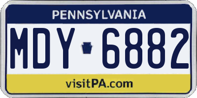 PA license plate MDY6882