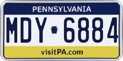 PA license plate MDY6884
