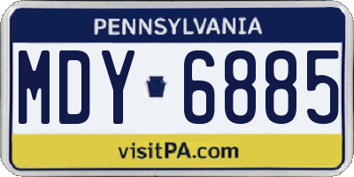 PA license plate MDY6885