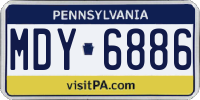 PA license plate MDY6886
