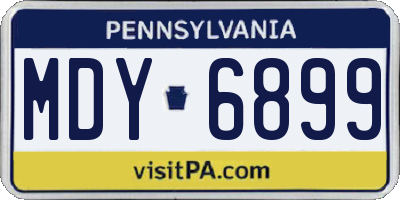 PA license plate MDY6899