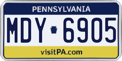 PA license plate MDY6905