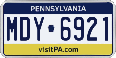 PA license plate MDY6921