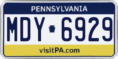 PA license plate MDY6929
