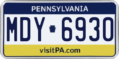 PA license plate MDY6930