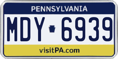 PA license plate MDY6939