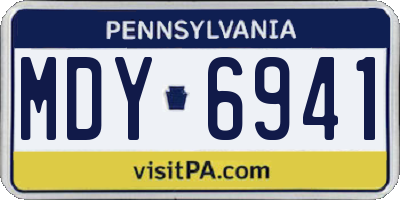 PA license plate MDY6941