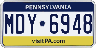 PA license plate MDY6948