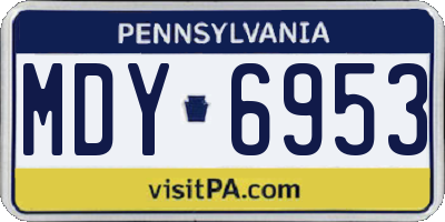 PA license plate MDY6953