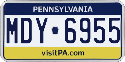 PA license plate MDY6955