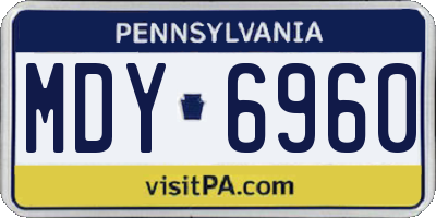 PA license plate MDY6960