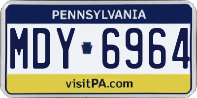PA license plate MDY6964