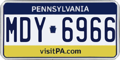 PA license plate MDY6966